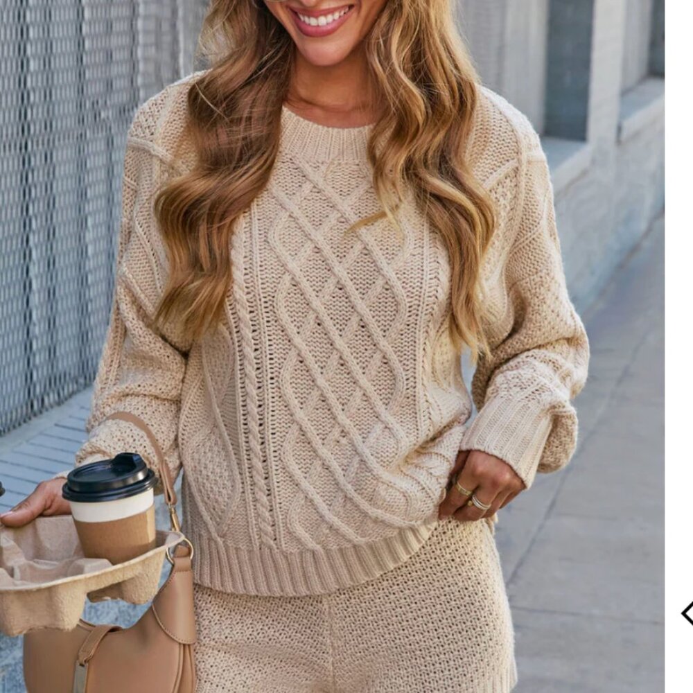 Vici Cream Cable Knit Sweater